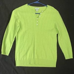 Green Geneva 100%cashmere sweater
